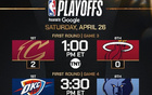 NBA官预热27日系列赛：雷霆终结，掘金扳平。