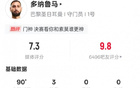 多纳鲁马本场数据：扑救3次，解围3次，评分7.3。