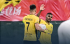广州豹追三3-2苏州东吴，尼康双响，卡洛斯点射领先。